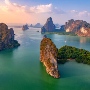 Beautiful,Nature,Of,Thailand,,Sunset,Landscape,Hong,Tropical,Island,And